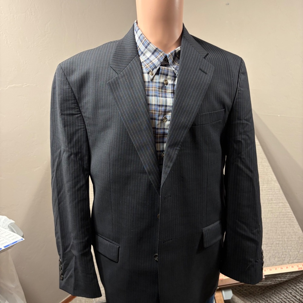 Lauren Ralph Lauren Mens 41R Navy Blue Pinstripe Wool Blazer Sport Coat Canada
